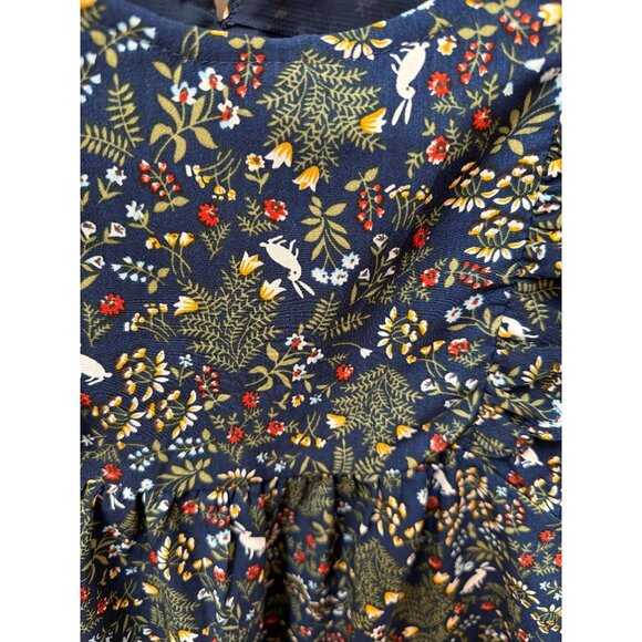 Hayden Girls Navy Floral Long-Sleeve Ruffle Dress Polyester XL - Picture 3 of 6